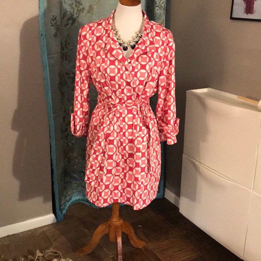 🌟2x Host Pick🌟 Preppy Pink Patterned Trench